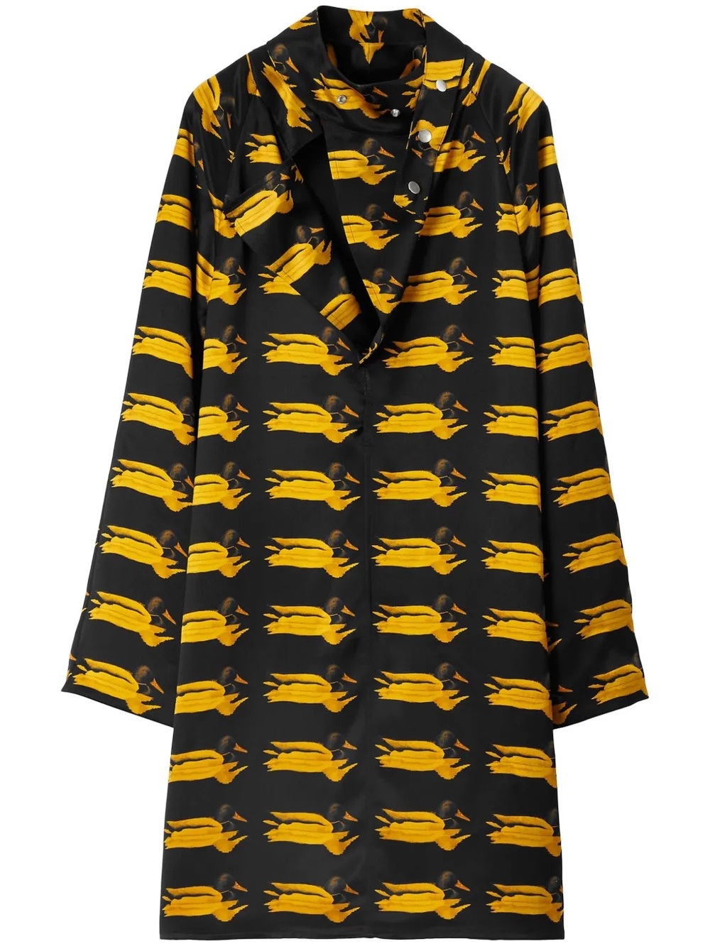 Burberry Duck Print Silk Long Sleeve Mini Dress Size 10 (NWT)